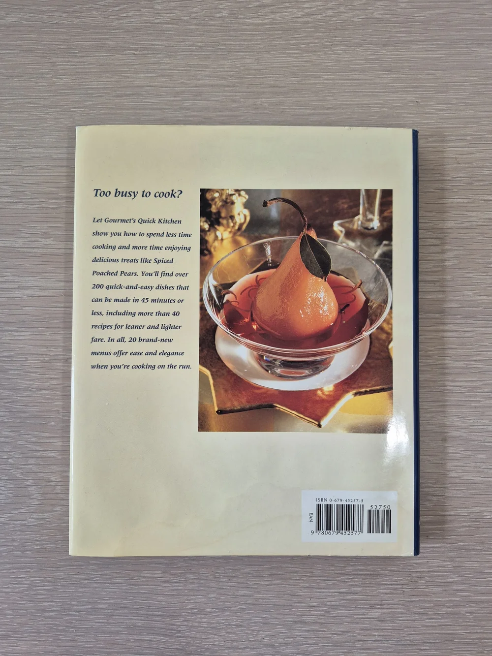Gourmet's Quick Kitchen cookbook